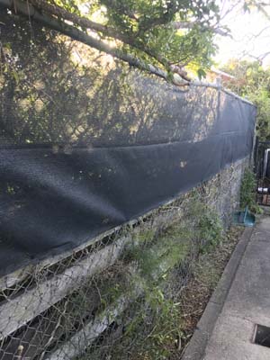 shade cloth shielding non climbable zone